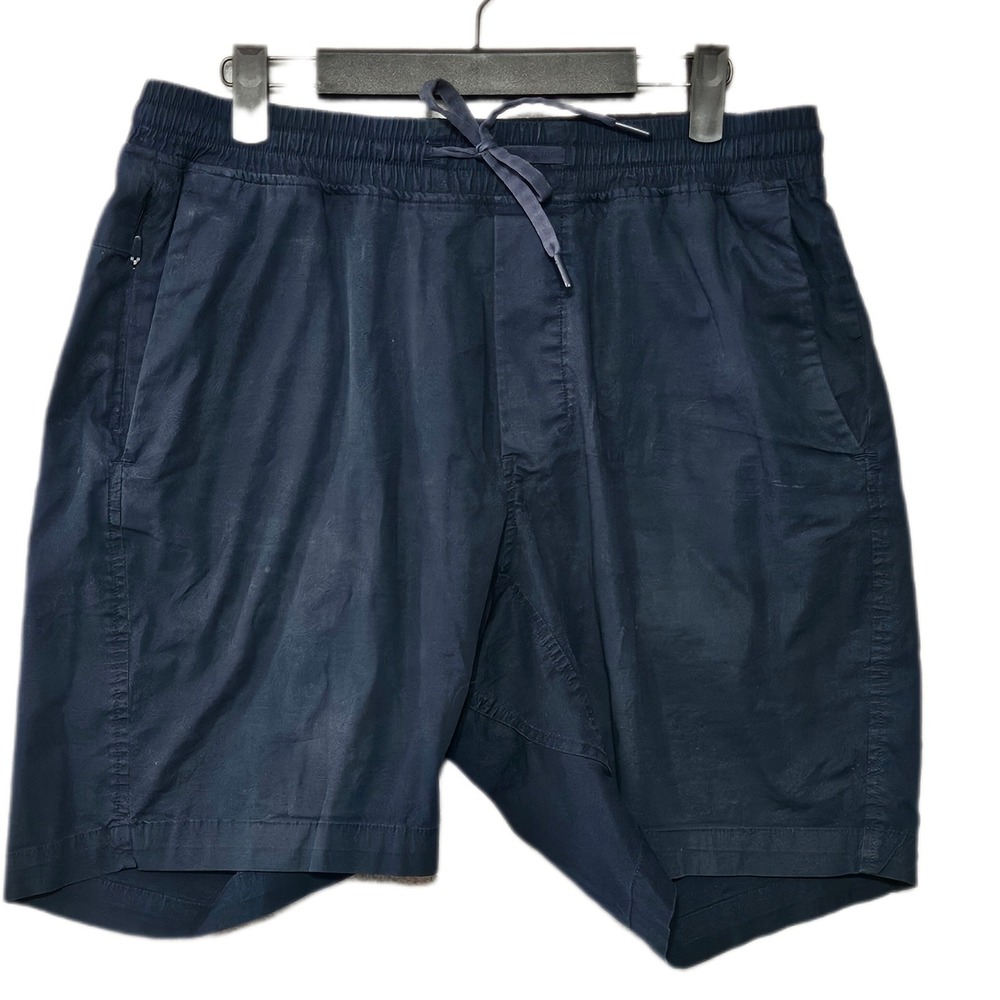 Lululemon Bowline Shorts Mens Medium Navy Blue Elastic Drawstring 7 Inch M
